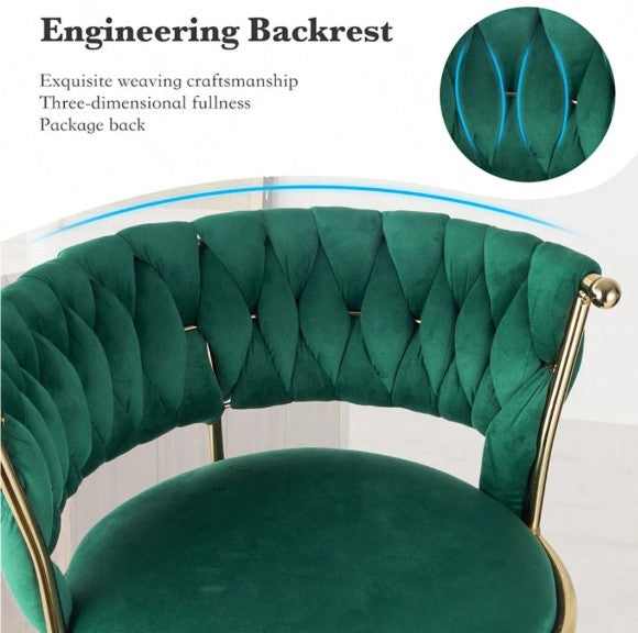 Modern Swivel Woven Velvet Bar Stools Set Of 2, Stool, 360° Swivel Adjustable Height Bar Stool With Backs Gold Metal Tall Bar Stools Counter Height For Kitchen Island Pub