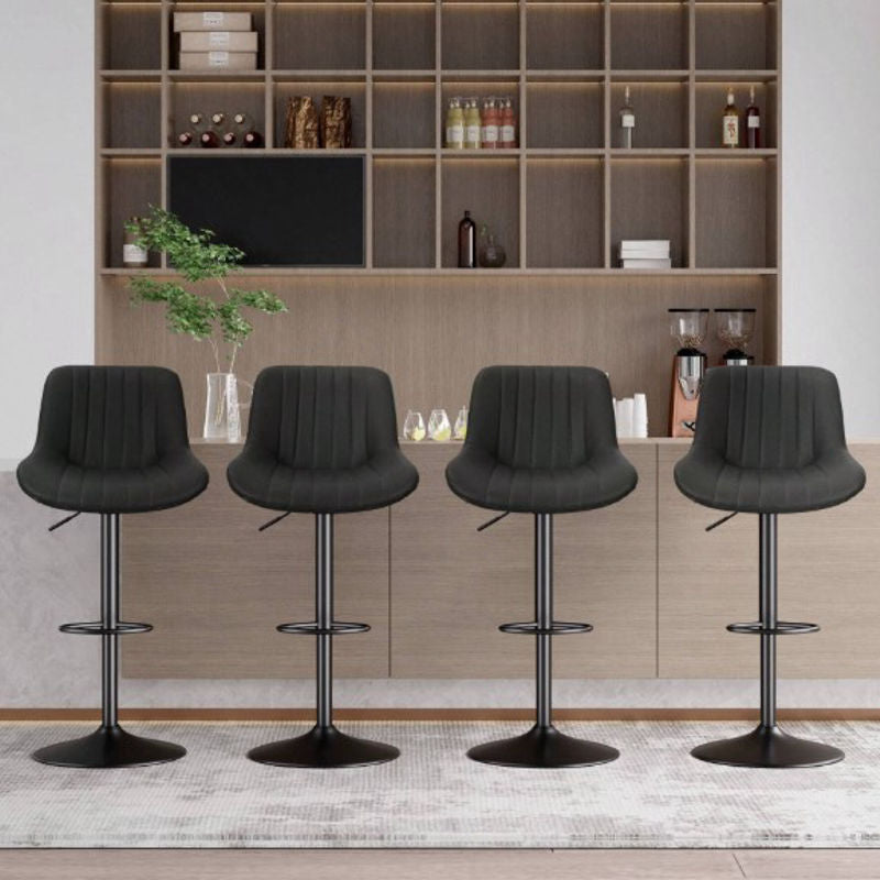 Bar Stools Set Of 4, Adjustable Modern Swivel Bar Stools With Backs, Counter Height Performance Fabric Island Chairs For Home Kitchen